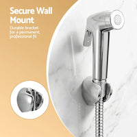 Cefito Handheld Bidet Sprayer for Toilet 1.5m Stainless Steel Hose Jet Spray for Feminine Wash Cloth Diaper Pet Bath Adjustable Pressure Bidet Attachment with G1/2 Valve Silver