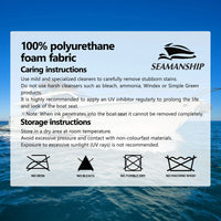 Seamanship 2X Folding Boat Seats with 2X Adjustable Pedestals 55–75cm Marine Swivel Low Back 13cm Padding White Blue