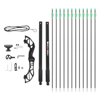 55lbs Bow Arrow Set Recurve Takedown Archery Hunting for Beginner Green