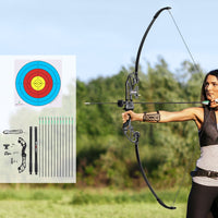 55lbs Bow Arrow Set Recurve Takedown Archery Hunting for Beginner Green
