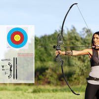 55lbs Bow Arrow Set Recurve Takedown Archery Hunting for Beginner Red