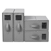 Artiss Bed Sheet Organisers Box Set 4Pcs Storage King Size Bedding Foldable Grey
