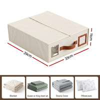 Artiss Bed Sheet Organisers Box 8Pcs Storage King Size Bedding Foldable Beige
