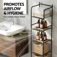 Artiss 2X Floor Standing Corner Shower Caddy 5 Tier Bathroom Organizer Black