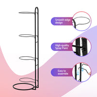 Everfit Ball Storage Rack Sports Equipment Organizer 4-Tier Holder for Garage Gym Black