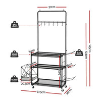 Everfit Yoga Mat Ball Storage Cart Multifunction Equipment Organizer Rack 145cm