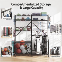 Everfit Sports Equipment Organizer Rack Multi Garage Storage for Golf Bag 174cm