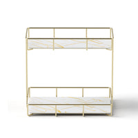 Artiss Bathroom Storage Rack 2 Tier Corner Organiser Gold Marble Look