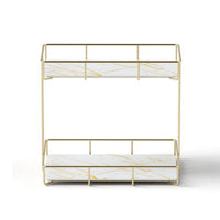 Artiss 2X Bathroom Storage Rack 2 Tier Corner Organiser Gold Marble Look