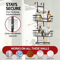 Artiss 3 Tier Over The Door Shower Caddy Hanging Bathroom Storage Organizer