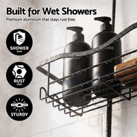 Artiss Shower Caddy Hanging Bathroom Organiser Over Head Black