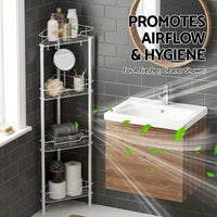 Artiss 4 Tier Floor Standing Corner Shower Caddy Bathroom Organizer White