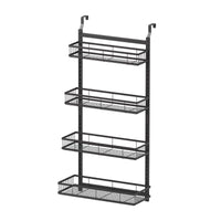 Artiss Over Door Bathroom Rack Hanging Organiser 4 Tier No Drill 91cm Black