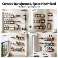 Artiss Shower Caddy Metal Bathroom Organiser Rust Resistant 6 Pack