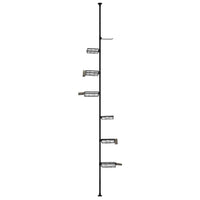 Artiss Tension Pole Shower Caddy Steel Corner Bathroom Shelf Black