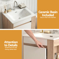 Cefito Vanity Unit 835mm Basin Bathroom Cabinet Side Storage Free Standing Sink
