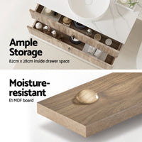 Cefito Vanity Unit 900mm Bathroom Cabinet Storage Wall Hung Timber Front Pine