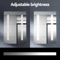 Bathroom Mirror Cabinet LED 500x720mm Medicine Wall Storage