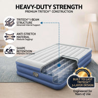 Bestway Air Mattress Queen Inflatable Bed 46cm Airbed Blue