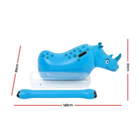 Bestway Kids Rhino Inflatable Ride-On Pool Float Toy Set of 2 with Boppers