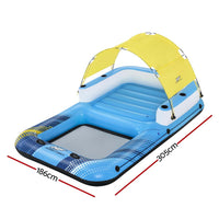 Inflatable Floating Island Float Lounger Sunshade Pool Bed 3.05Mx1.86M