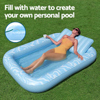 Bestway Float Floating Seat Pool Lounger Inflatable Lounge Chair Bed Pillow Cup Holder 2.03MX1.37M