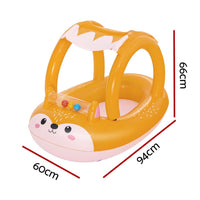 Kids Inflatable Fox Swim Float Floating Seat Canopy Pool Toys 94x66CM