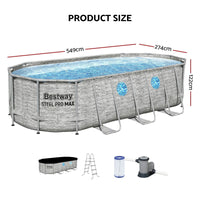 Bestway Swimming Pool 549x274x122cm Steel Frame Above Ground Pools Filter Pump Ladder 13430L