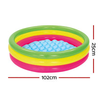 Kids Inflatable Pool Above Ground Round Splash Pool 102x102x25cm