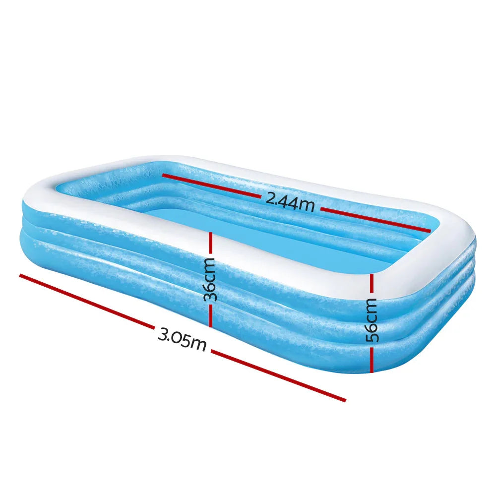 Bestway Kids Pool 305x183x56cm Inflatable Above Ground Swimming Pools ...