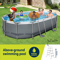 Bestway 488x305x107cm Swimming Pool Steel Frame Set w/ Pump Filter Ladder Cover