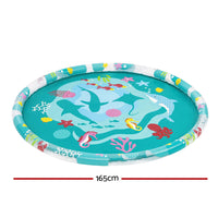 Kids Inflatable Pad Round Splash Pool Sprinkler Spray Toys Marine 165cm