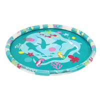 Kids Inflatable Pad Round Splash Pool Sprinkler Spray Toys Marine 165cm