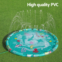 Kids Inflatable Pad Round Splash Pool Sprinkler Spray Toys Marine 165cm