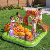 Bestway Inflatable Kids Pool with Slide Balls Play Dinosaur Toy 262cmx188cm