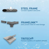 Bestway 305CM Swimming Pools Steel Above Ground Round Backyard Pool Set White