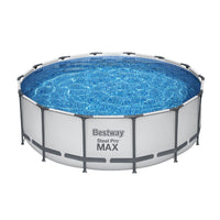 Swimming Pool 427x427x122cm Steel Frame Above Ground Pools Round Filter Pump Ladder