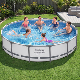 Bestway 427CM Swimming Pools Steel Above Ground Round Backyard Pool Set White