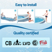 Bestway 457cm Swimming Pool Inflatable Above Ground Round Pools w/ Filter Pump