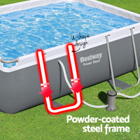 Swimming Pool 282x196x84cm Steel Frame Above Ground Pools Filter Pump 3662L