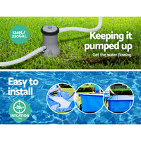 Bestway Swimming Pool 400x211x81cm Steel Frame Above Ground Pools w/ Filter Pump 5700L