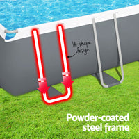 Swimming Pool 640x274x132cm Steel Frame Above Ground Pools Filter Pump Ladder 19281L