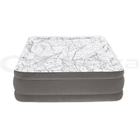 Air Mattress Queen Inflatable Bed 46cm Airbed Decorated Surface Grey