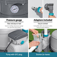 Bestway Pool Pump Sand Filter 3000GPH 11355L/H Pools Flowclear Filters