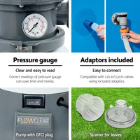 Pool Pump Sand Filter 800GPH 3028L/H Pools Flowclear Filters