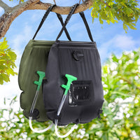 Camping Shower Bag 20L Set of 2 Portable Green Black