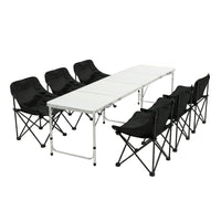 Weisshorn 7pc Camping Table Chair Set Outdoor Folding Aluminium Portable Picnic