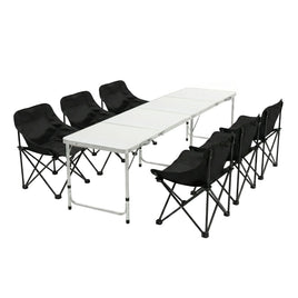 Weisshorn 7pc Camping Table Chair Set Outdoor Folding Aluminium Portable Picnic