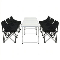 Weisshorn 7pc Camping Table Chair Set Outdoor Folding Aluminium Portable Picnic