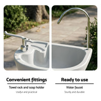 Weisshorn Camping Basin Portable Hand Wash Sink Stand 43L Capacity